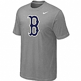 Men's Boston Red Sox Fresh Logo Gray T-Shirt,baseball caps,new era cap wholesale,wholesale hats